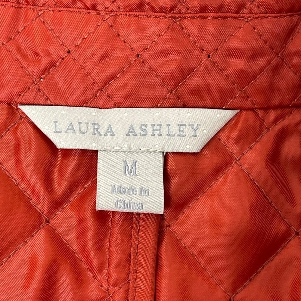 New Laura Ashley Uptown Chic‎ Quilted Vest Womens M Rust Orange Preppy - Picture 4 of 9